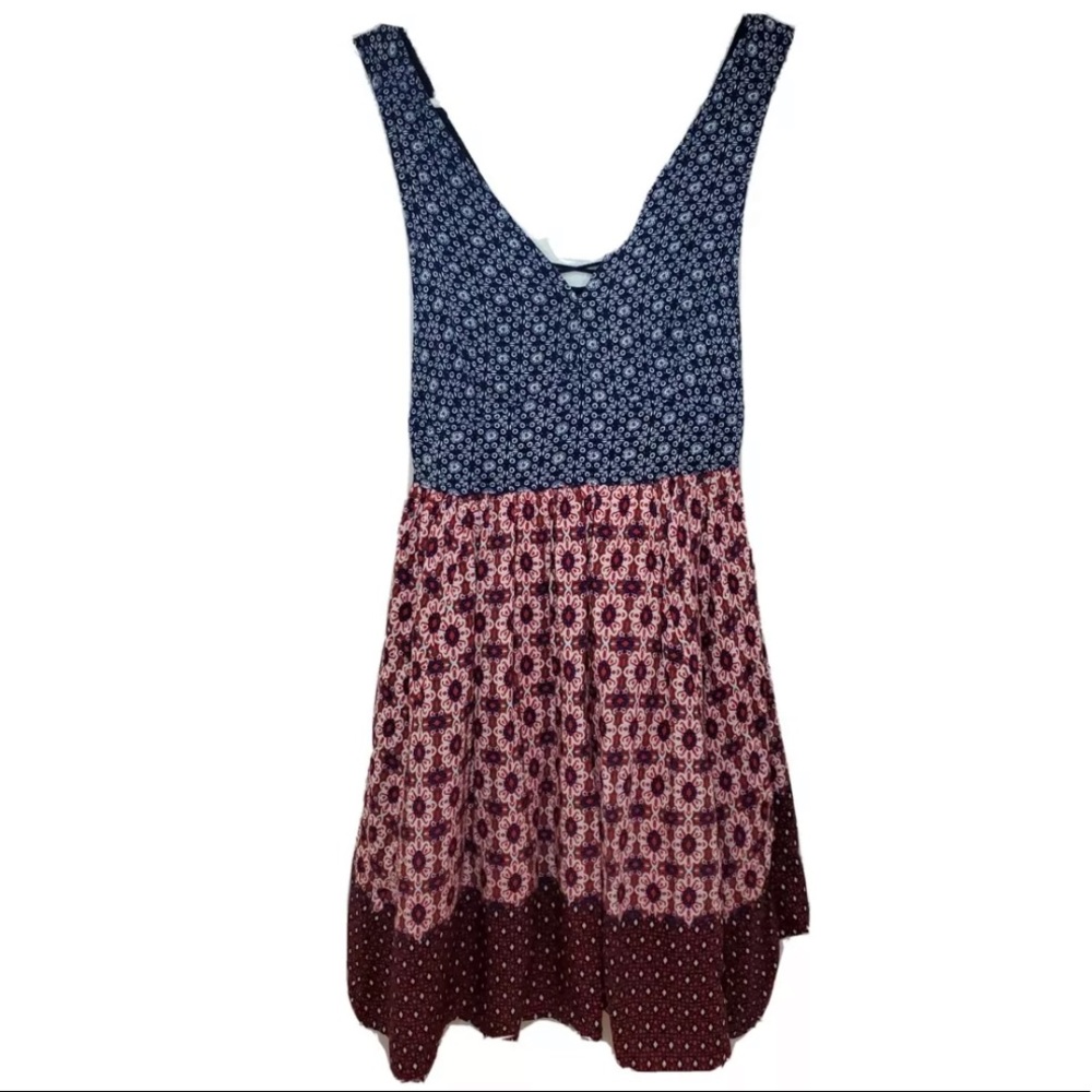 Lulus La Vie en Roses Navy Blue and Red Floral Print Dress. Size S.